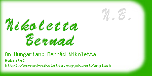 nikoletta bernad business card
